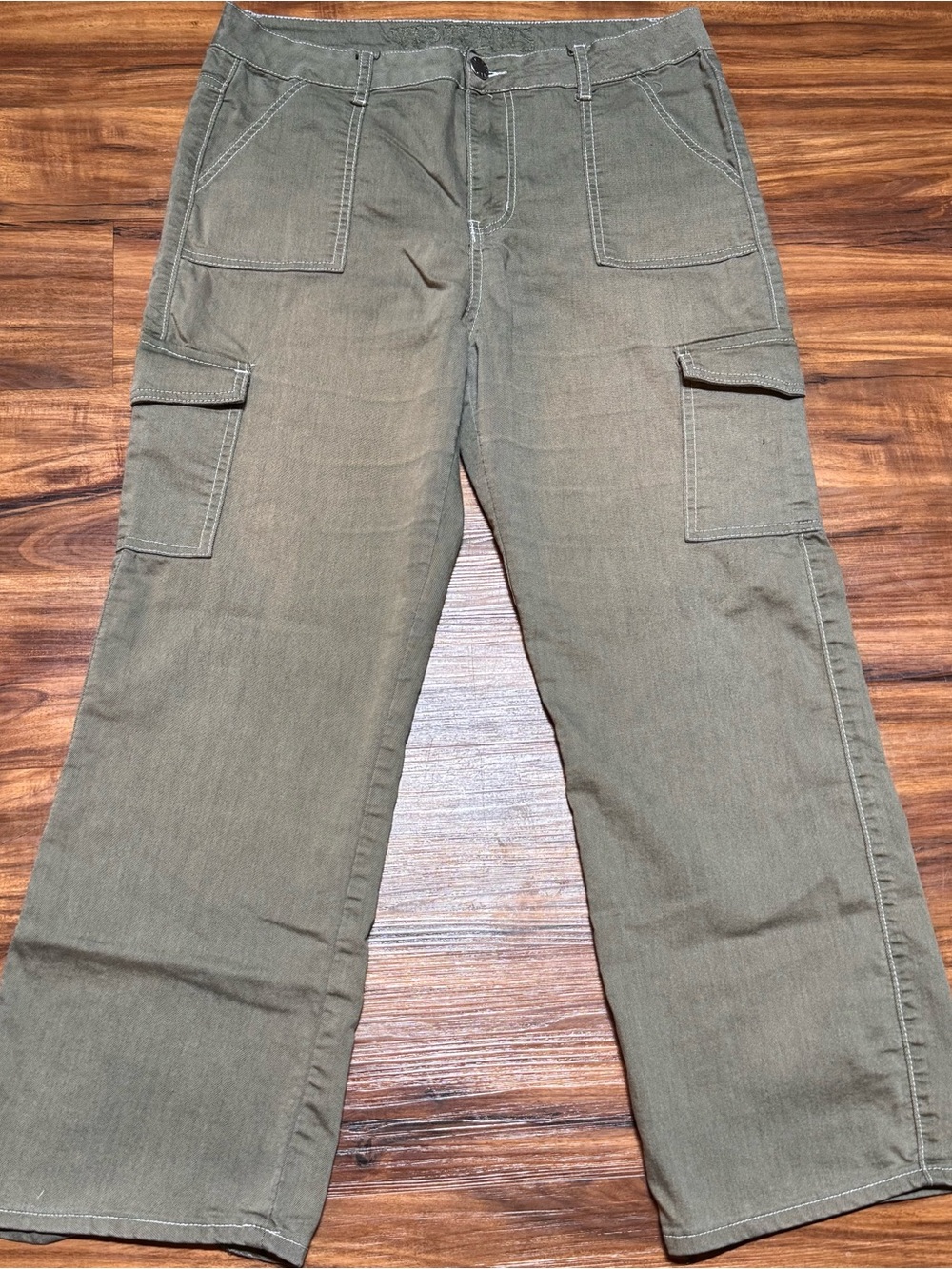 VIP Jeans Olive Green Wide Leg Cargo Utility Pants - Juniors Size 15 / Women’s